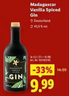 Lidl Madagascar Vanilla Spiced Gin Angebot