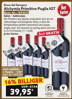 Norma Alchymia Primitivo Puglia IGT Angebot