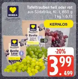 Edeka Tafeltrauben hell oder rot Angebot