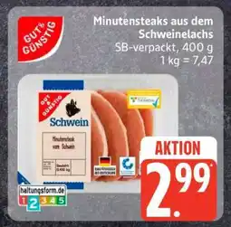 Edeka Minutensteaks aus dem Schweinelachs Angebot