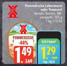 Edeka Pommersche Leberwurst oder Teewurst Angebot