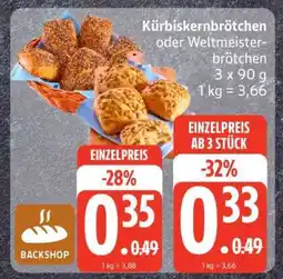 Edeka Kürbiskernbrötchen oder Weltmeisterbrötchen Angebot