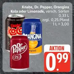 Edeka Knabe, Dr. Pepper, Orangina Kola oder Limonade Angebot