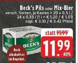 Edeka Beck's Pils oder Mix-Bier Angebot