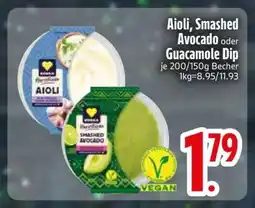 Edeka Aioli, Smashed Avocado oder Guacamole Dip Angebot
