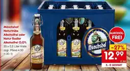 Netto Marken-Discount Mönchshof Naturtrübs Alkoholfrei oder Natur Radler Alkoholfrei 0,0% Angebot