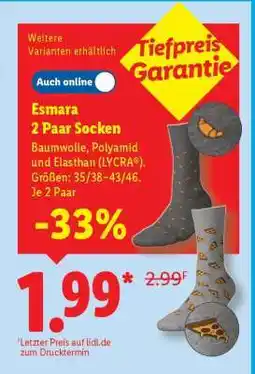 Lidl Esmara 2 Paar Socken Angebot
