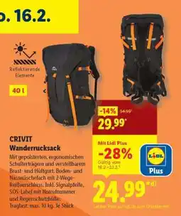 Lidl CRIVIT Wanderrucksack Angebot