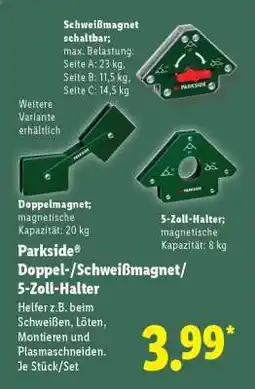 Lidl Parkside Doppel-/Schweißmagnet/5-Zoll-Halter Angebot