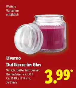 Lidl Livarno Duftkerze im Glas Angebot