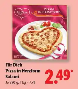 Lidl Für Dich Pizza in Herzform Salami Angebot