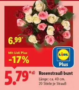 Lidl Rosenstrauß bunt Angebot