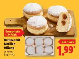 Lidl Berliner mit Marillenfüllung Angebot