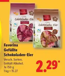 Lidl Favorina Gefüllte Schokoladen­eier Angebot
