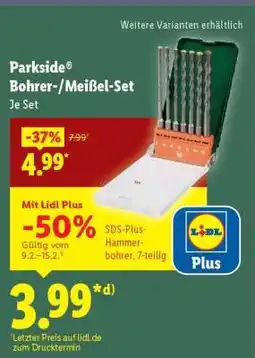 Lidl Parkside Bohrer-/Meißel-Set Angebot