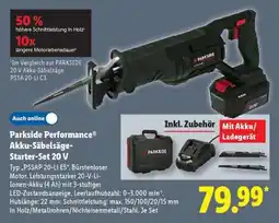 Lidl Parkside Performance Akku-Säbelsäge-Starter-Set 20 V Angebot
