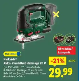 Lidl PARKSIDE Akku-Pendelhubstichsäge 20 V Angebot