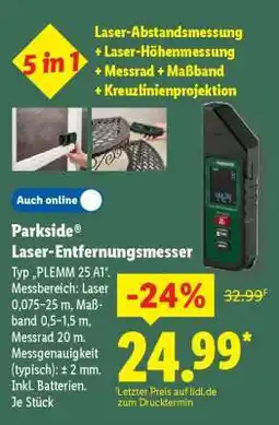 Lidl PARKSIDE Laser-Entfernungsmesser Angebot