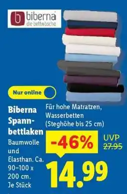 Lidl biberna Spannbettlaken Angebot