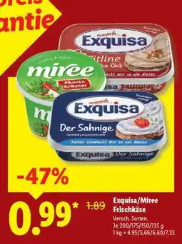 Lidl Exquisa/Miree Frischkäse Angebot