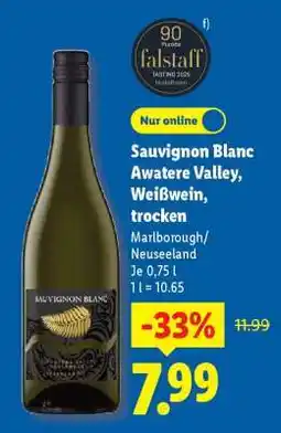 Lidl Sauvignon Blanc Awatere Valley, Weißwein, trocken Angebot