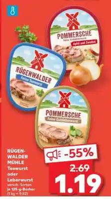 Kaufland RÜGENWALDER MÜHLE Teewurst oder Leberwurst Angebot