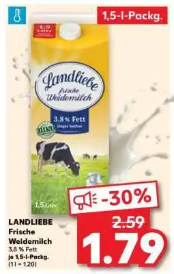 Kaufland Landliebe frische Weidemilch Angebot