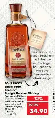 Kaufland FOUR ROSES Single Barrel Kentucky Straight Bourbon Whiskey Angebot
