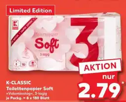 Kaufland K-CLASSIC Toilettenpapier Soft Valentinstag, 3-lagig Angebot
