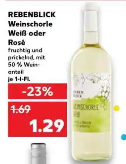 Kaufland REBENBLICK Weinschorle Weiß oder Rosé Angebot