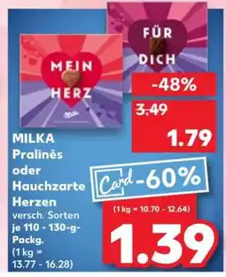 Kaufland MILKA Pralinés oder Hauchzarte Herzen Angebot