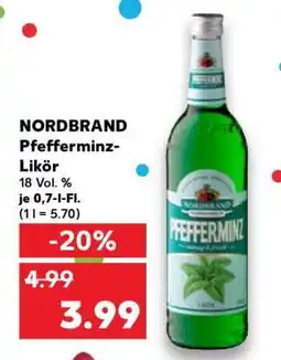 Kaufland NORDBRAND Pfefferminz-Likör Angebot