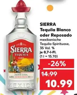 Kaufland Sierra Tequila Blanco oder Reposado Angebot