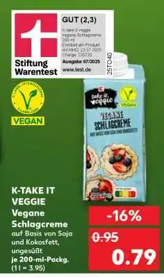 Kaufland K-TAKE IT VEGGIE Vegane Schlagcreme Angebot