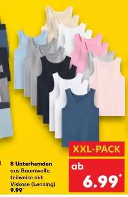 Kaufland 8 Unterhemden aus Baumwolle, teilweise mit Viskose (Lenzing) Angebot