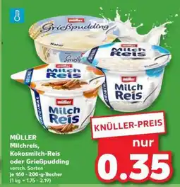 Kaufland MÜLLER Milchreis, Kokosmilch-Reis oder Grießpudding Angebot