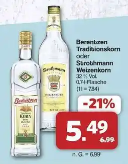 Famila Nord Ost Berentzen Traditionskorn oder Strothmann Weizenkorn Angebot