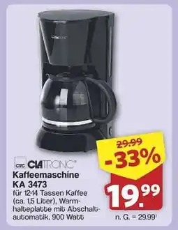 Famila Nord Ost Clatronic Kaffeemaschine KA 3473 Angebot