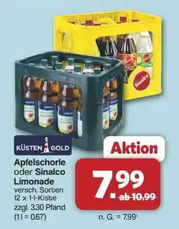 Famila Nord Ost KÜSTEN GOLD Apfelschorle oder Sinalco Limonade Angebot