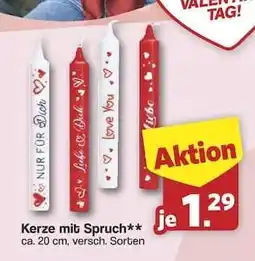 Famila Nord Ost Kerze mit Spruch Angebot