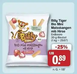 Famila Nord Ost Billy Tiger Bio Mini Maisstangen mit Hirse Angebot