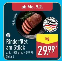 Aldi Nord Rinderfilet am Stück Angebot
