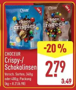 Aldi Nord CHOCEUR Crispy-/Schokolinsen Angebot