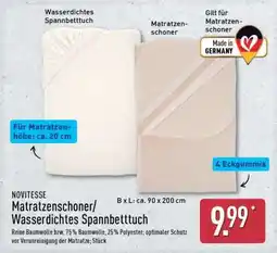 Aldi Nord NOVITESSE Matratzenschoner/Wasserdichtes Spannbetttuch Angebot