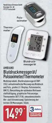 Aldi Nord AMBIANO Blutdruckmessgerät/Pulsoximeter/Thermometer Angebot
