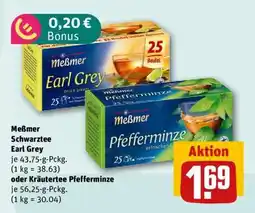 REWE Meßmer Schwarztee Earl Grey oder Kräutertee Pfefferminze Angebot