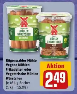 REWE Rügenwalder Mühle Vegane Mühlen Frikadellen oder Vegetarische Mühlen Würstchen Angebot