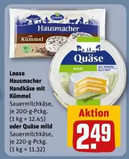 REWE Loose Hausmacher Handkäse mit Kümmel oder Quäse mild Angebot