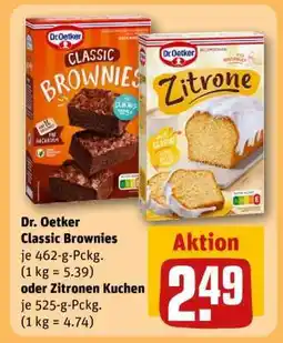 REWE Dr. Oetker Classic Brownies oder Zitronen Kuchen Angebot