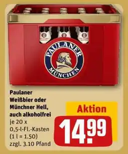 REWE Paulaner Weißbier oder Münchner Hell, auch alkoholfrei Angebot